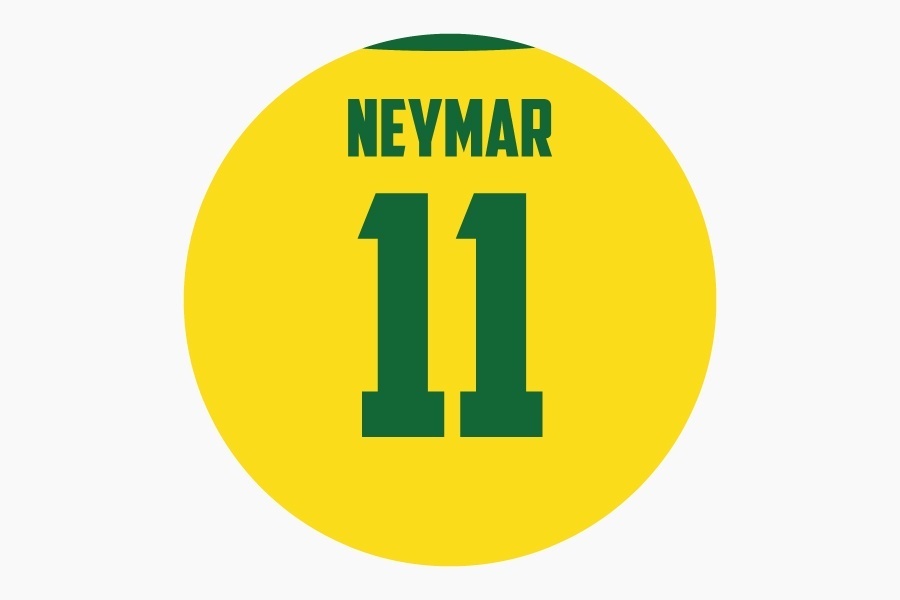 Neymar muurcirkel - Brazilië