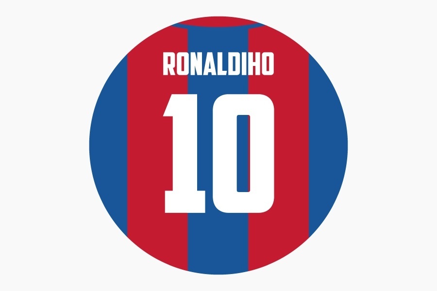 Ronaldinho - Barcelona retro Voetwall