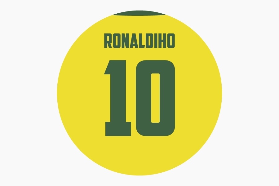 Ronaldinho - Brazilië retro Voetwall