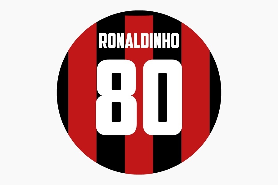 Ronaldinho - AC Milan retro Voetwall