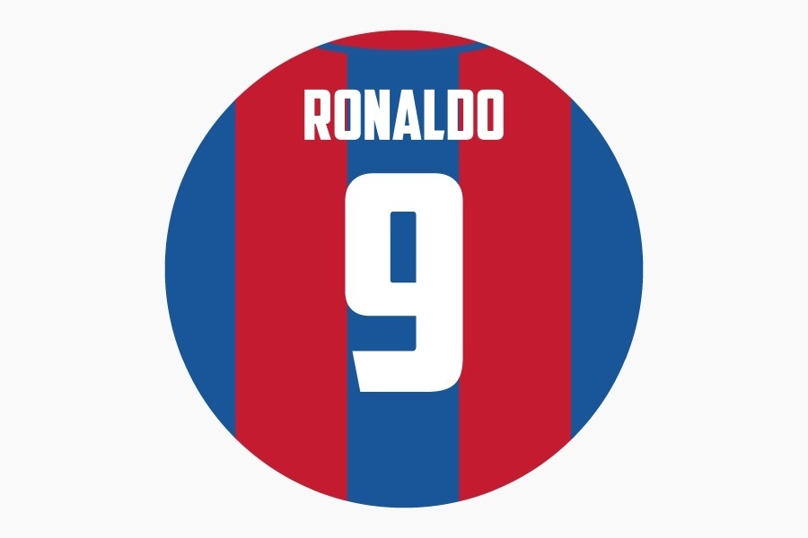 Ronaldo - Barcelona retro Voetwall