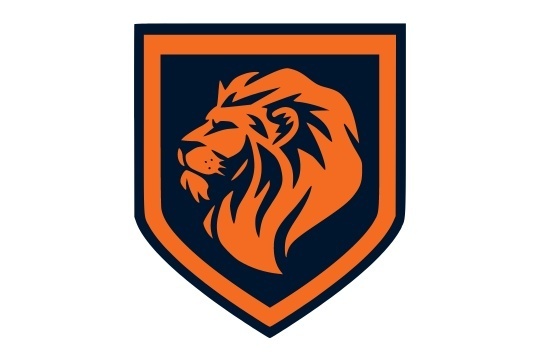 Leeuw oranje blauw 